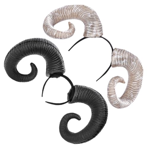 CALLARON 2 Stück PU Horn Stirnband für Cosplay Leichtes Halloween Haaraccessoire Dekoratives Headband mit Kreativem Horn Design für Partys und Kostüme von CALLARON