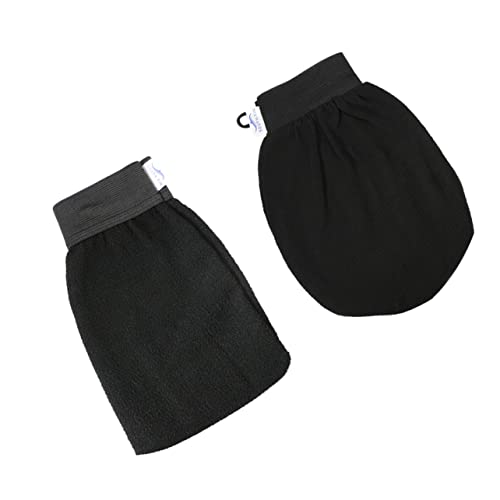 CALLARON 2 Stück Peeling für Exfolierende Badetücher aus Langlebigem Material zur Hautreinigung für Angenehmes Duscherlebnis Schwarz von CALLARON