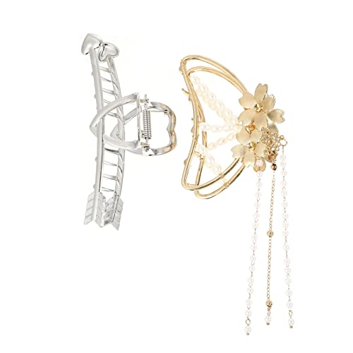 CALLARON 2 Stück Perlen Haarklammern Mittelgroße Haarclips Damen Haaraccessoires mit Rutschfester Funktion Täglichen Gebrauch und Besondere Anlässe von CALLARON