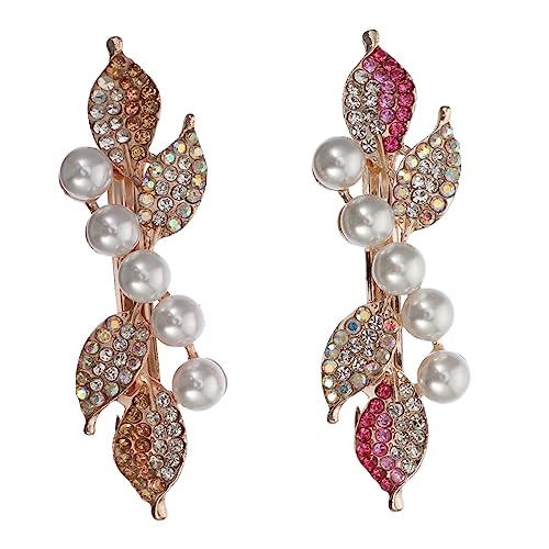 CALLARON 2stücke Haarnadeln Mit Strass Perlen Damen Haarspangen Aus Legierung Vintage Haar Clips Hochwertiges Zubehör Für Haare Leicht Zu Tragen Befestigen von CALLARON