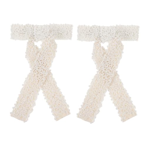 CALLARON 2stücke Haarschleifenclips Mit Perlen Für Frauen Haarschmuck Mit Schleife Große Haarschleifen Für Dickes Haar Haarspangen Für Make-up Und Alltagsgebrauch von CALLARON