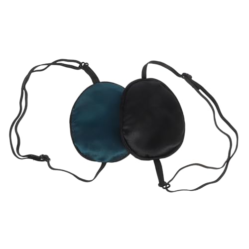 CALLARON 2 Stück Piraten Augenklappe Einstellbar Weiche Atmungsaktive Augenabdeckung für Erwachsene Amblyopie Lazy Eye Patch für Therapie und Halloween Kostüm von CALLARON