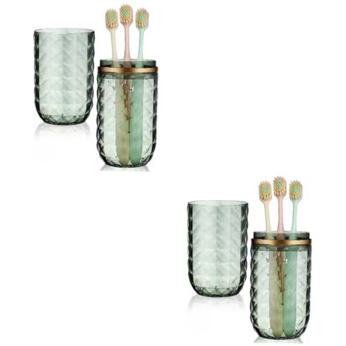 CALLARON 2 Stück Reisetoilettenbecher mit Zahnbürstenhalter Wiederverwendbarer Zahnpasta Organizer Robustes Kompaktes Reiseetui für Zahnbürste und Mundwasser für Camping und von CALLARON