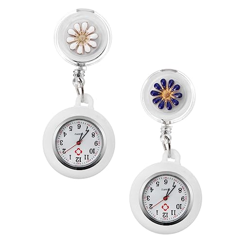 CALLARON 2 Stück Retractable Krankenschwesteruhr Einziehbare Clip Uhren für Medizinisches Personal Design für Ärzte und Pflegekräfte Farbe Zufällig Langlebig und Zufällige von CALLARON