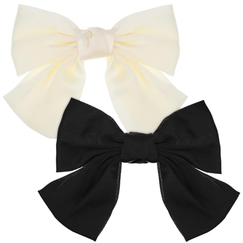 CALLARON 2 Stück Schleife Haarnadel Haarklammern Haarschmuck für Damen Bogen Schmetterling Styling stutzenhalter große Haarschleifen Schleifenclips für Frauen Polyester von CALLARON