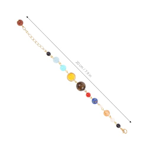 CALLARON 2 Stück Solar System Armband Verstellbar mit Natürlichen Steinperlen Handgefertigtes Schmuckstück für Damen und Herren Planeten Beaded Bracelet Komfortabler Sitz von CALLARON