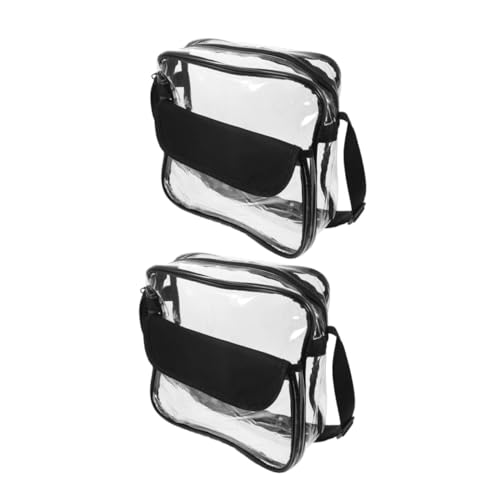 CALLARON 2 Stück Stadionzugelassene Transparente Umhängetasche aus Robustem PVC Leichte Crossbody Schultertasche für Strand Sportveranstaltungen Reisen Durchsichtig Geräumig Vielseitig von CALLARON