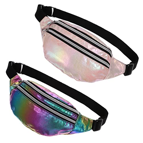 CALLARON 2 Stück Teiliges Fanny Pack Oxford Bauchtasche und Crossbody Bag für Damen Leichte Umhängetasche mit Reißverschluss Vielseitig Tragbar als Hüfttasche oder Schultertasche für Reisen von CALLARON