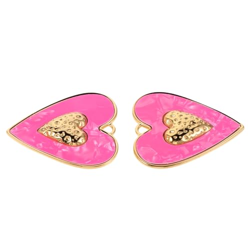 CALLARON 2 Stück Teiliges Großer Edelstahl-herzanhänger Robust und Langlebig Vielseitige Schmuckanhänger für Halsketten und Armbänder Leichter Hautfreundlicher Anhänger für Handgefertigte von CALLARON