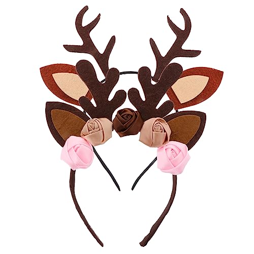 CALLARON 2 Stück Teiliges Hirschgeweih Haarreif Umweltfreundliches Komfortables Haarband mit Klassischem Rentier Antler Design für Weihnachtsfeier Geburtstags und Kostümparty Süßes von CALLARON