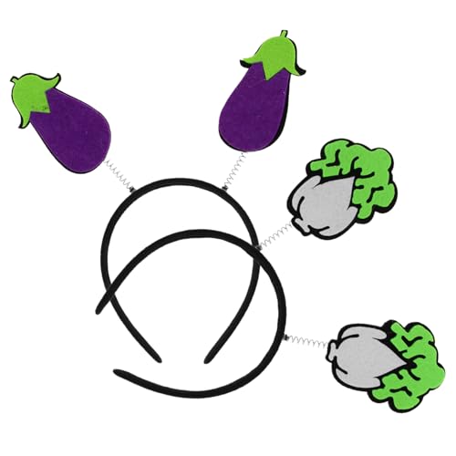 CALLARON 2 Stück Teiliges Stirnbänder Lustige Kopfbedeckung Cosplay Haarreif für Party Foto Requisiten für Karneval Maskerade Musikfest Mädchen Haaraccessoire und Grün von CALLARON