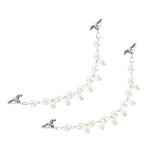 CALLARON 2 Stück Teiliges Vintage Cape Clips mit Falschen Perlen Flexibler Verschluss für Cardigan Schal und Jacken Vielseitig Einsetzbar für Damen Eleganter Retro Modeschmuck von CALLARON