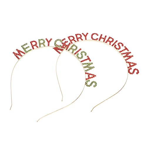 CALLARON 2 Stück Teiliges Weihnachtsstirnband mit Buchstaben Design Einzigartiger Haarschmuck für Festtage Langlebig und Bequem Geeignet für Weihnachts und Karnevalspartys von CALLARON