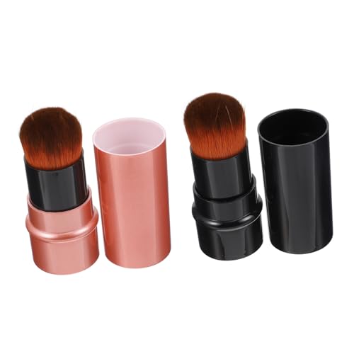 CALLARON 2 Stück Teleskopfundamentpinsel machen Professional Stiftung Gesicht Make-up-Grundierungspinsel Weichpulver -Make -up -Pinsel Wellpappe aus Seiden-Nylon-Wolle rot von CALLARON