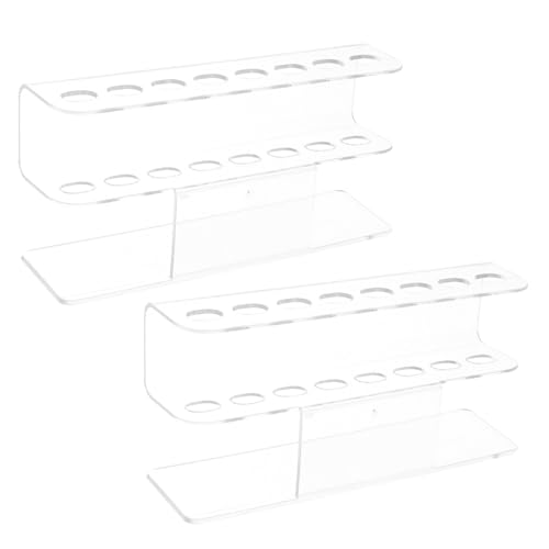 CALLARON 2 Stück Transparenter Acryl Stifthalter mit Fächern Vielseitiger Nagelwerkzeug Pinzetten-organizer Klarer Makeup-pinselständer für Salon Büro und Zuhause von CALLARON