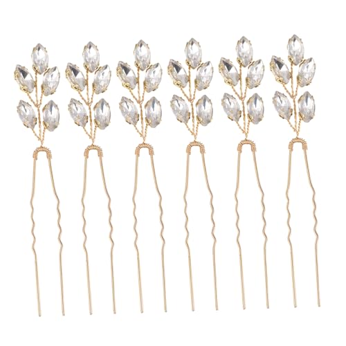 CALLARON 2stücke U-förmige Kristall-haarnadeln Bohrer-haarnadeln Haarschmuck Für Tägliche Verwendung Und Brautschmuck Stilvolle Kopfbedeckung Mit Glänzendem Kristallmaterial von CALLARON