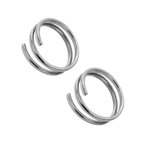 CALLARON 2 Stück Verstellbarer Silber Daumenring Damen Minimalistischer Offener Ring Mehrreihig Vintage Stil Hautfreundlich Schmuck von CALLARON