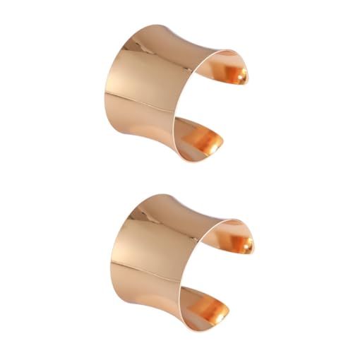 CALLARON 2 Stück Verstellbares Breites Manschettenarmband Metall Offener Punk Armreif mit Rillenstruktur Individuell Anpassbar Modisches Statement Schmuckstück für Damen und Herren von CALLARON