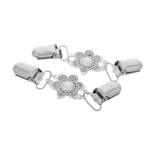 CALLARON 2 Stück Vintage Blumenschalclips Zinklegierung für Damen Retro Strickjacken und Pulloververschlüsse Stilvolle Kleidung Accessoires für Schals und Tücher von CALLARON