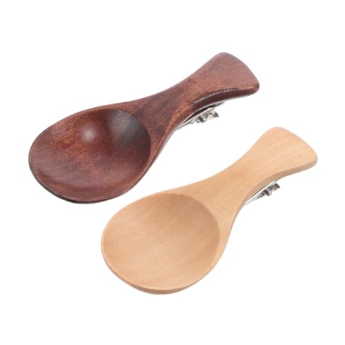 CALLARON 2 Stück Vintage Haarklammern aus Robustem Holz Kreative Löffel Form Ästhetische Japanische Styling Accessoires für Frauen und Mädchen Einzigartige Dekorative Haarspangen für von CALLARON