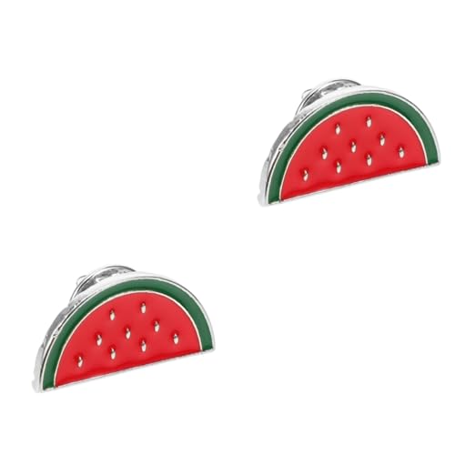 CALLARON 2 Stück Wassermelonen Brosche Pin Cartoon Schmuck Damen Anstecknadel Pullover Clip für Cardigans Hemdkragenclip Modisch Vielseitig für Party Freizeit von CALLARON