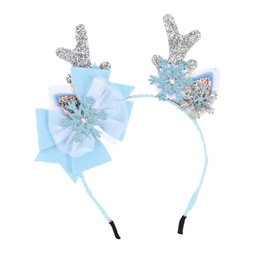 CALLARON 2 Stück Weihnachts Geweih Haarreifen und Schleifen Haarschmuck Teilig für Mädchen Langlebig und Festliche Kopfbedeckung für Weihnachten Halloween Kostümparty Geschenkidee von CALLARON