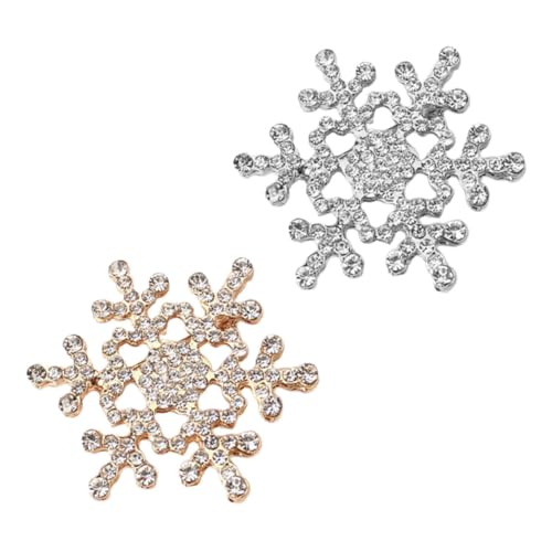 CALLARON 2 Stück Weihnachtsbrosche Schneeflocken Design mit Strass Anstecknadeln für Kleidung Taschen Hüte und Accessoires für und Besondere Anlässe von CALLARON