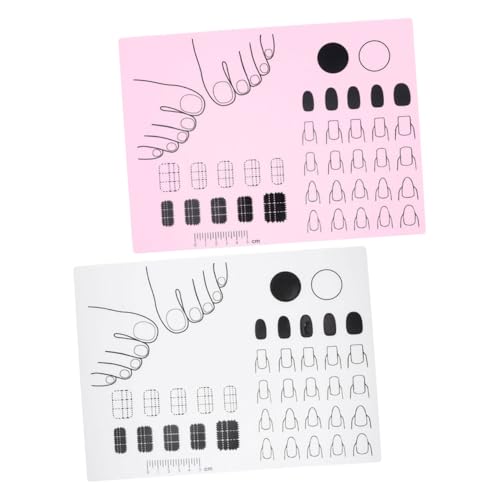 CALLARON 2 Teilige Silikon Nagelkunstmatte Hochpräzises Farb Und Stempelkissen – Manikürepraxis Und Arbeitsplatzbedarf Für Nageltechniker von CALLARON