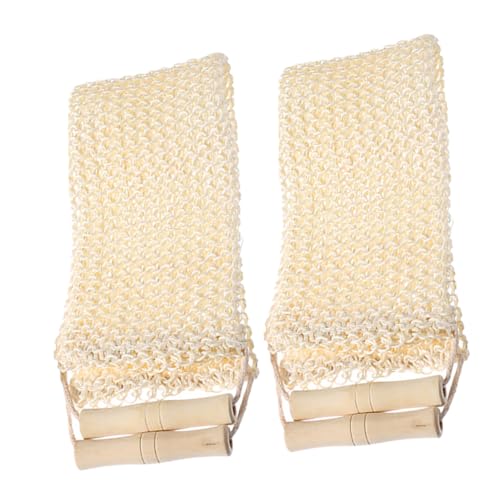 CALLARON 2stücke Peeling-duschtuch Mit Holzgriff Sisal-rückenschrubber Tiefenreinigungs-handtuch Für Körperpeeling Für Damen Und Herren Für Glatte Haut von CALLARON