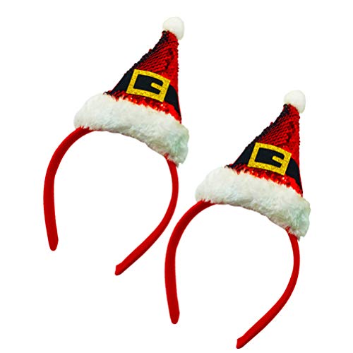 CALLARON 2st Weihnachtsmann Kopfschmuck Weihnachtsbedarf Stirnband Für Weihnachtsfeiern Hut Haar Reifen Weihnachtsmann Haarband Weihnachtsmütze Stirnband Stirnbänder Partyhut Fee Kind von CALLARON