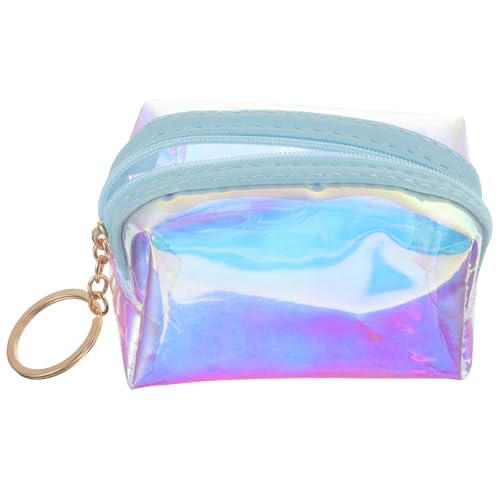 CALLARON 2 stücke Schlüssel Fall Schlüsselanhänger für Schlüssel Klar Münze Beutel Trendy Geldbörsen Mini Leder Brieftasche Nette Mode Münze, Himmel-Blau, 15x7cm, Zentimeter von CALLARON