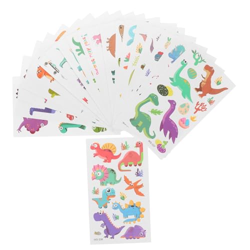 CALLARON 20blätter Dinosaurier-tattoo-aufkleber Temporär Süß Cartoon Make-up Fake-tattoo Für Mädchen Gesicht Dekoration Körper Schmuck von CALLARON