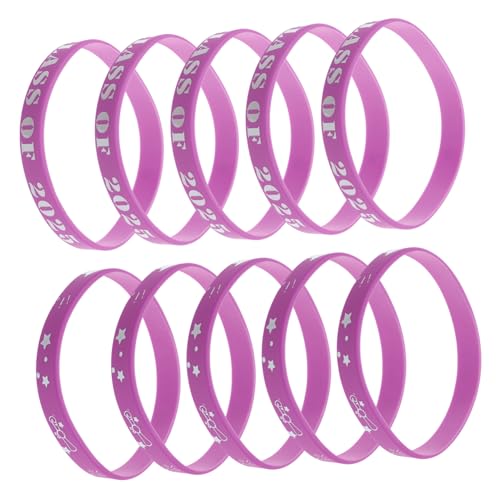 CALLARON 20 Stück Graduation Wristbands Hautfreundlichem Silikon Erinnerungsarmbänder für Abschlussfeier Party Favors für Schüler und Studenten Violette Graduation Party Armbänder von CALLARON