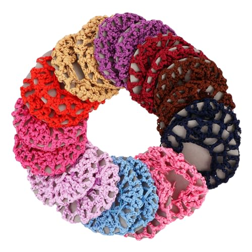 CALLARON 20stücke Elastische Gehäkelte Duttnetz Abdeckung Für Damen Stricken Mesh Haar Brötchen Beutel Süß Und Modisch Für Verschiedene Anlässe von CALLARON