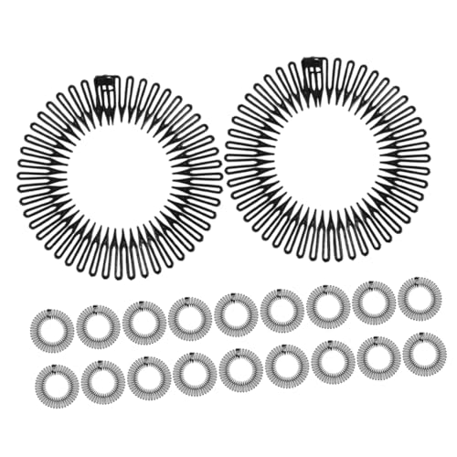 CALLARON 20 Stück Schwarze Dehnbare Haarkamm Stirnbänder für Damen Unsichtbare Flexible Haarclips zur Einfachen Handhabung von Strähnen im Alltag von CALLARON