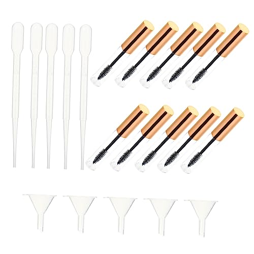 CALLARON 20 Stück Teiliges Leeres Wimpernserum Nachfüllset mit Transparenten Mascara Tuben Trichtern und Pipetten Auslaufsicher Kompakt für Wimpernwachstum und Kosmetik DIY von CALLARON