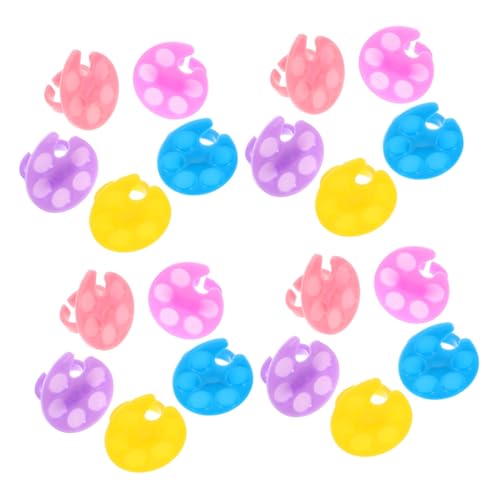 CALLARON 20stücke Mini Nail Art Palette Mit Einstellbaren Finger Ringen Für Gel Polish Mischen Farbplatte Für Malerei Und Zeichnung Kompaktes Maniküre Werkzeug Zubehör Aus Materialien von CALLARON