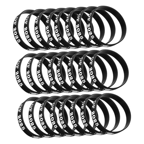 CALLARON 24 Stück Graduation Armbänder Silikon Class Of für Veranstaltungen Elastische und Langlebige Handgelenkband für Abschlussfeiern und Schulanfang Unvergessliche Erinnerungsstücke von CALLARON