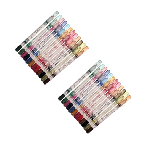 CALLARON 24 Stück Teiliges Eyeliner Set Bunt Wasserfest Langanhaltend Kosmetikstifte Augen Lippen und Augenbrauenkontur Professionelles Make Up Kit von CALLARON