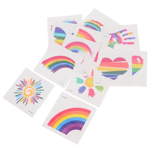 CALLARON 24Stücke Regenbogen Aufkleber Temporäre Tattoos für Gesicht und Körper Stilvolle Dekoration für Pride Events für Erwachsene Einfach Anzubringen von CALLARON