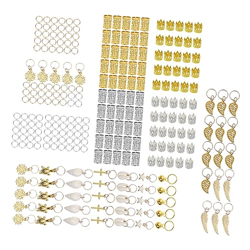 CALLARON 250 Stück Dreadlock Haarschmuck Set Metall Haarklammern mit Anhänger für Zöpfe Haarglanz und Vielseitige Frisuren für Partys Festivals und Fotoshootings von CALLARON