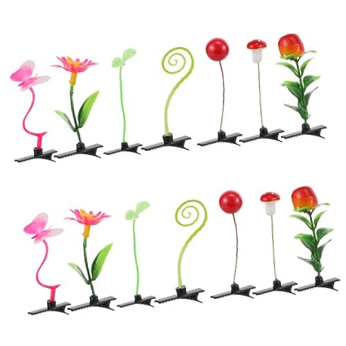 CALLARON 28stücke Simulation Pflanze Haarclips Kreative Haarspangen in Entenschnabelform Für Mädchen Mit Leuchtenden Farben Und Tolle Details von CALLARON