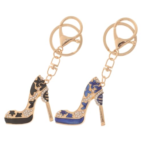 CALLARON 2stücke Schlüsselanhänger High Heel Schuh Mit Strasssteinen Anhänger Für Handtasche Geldbörse Schlüsselbund Dekoriert von CALLARON