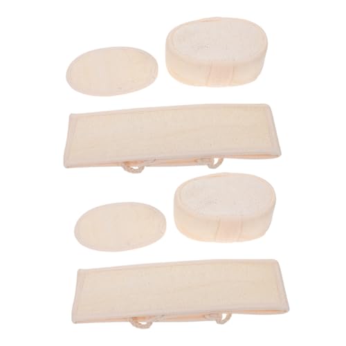 CALLARON 2sätze Natur-luffa-badehandtücher Zur Hautreinigung Sanfte Peeling-tücher Für Rücken Und Körper Teiliges von CALLARON