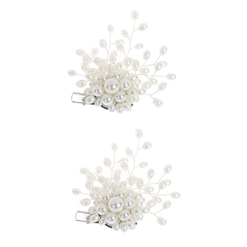 CALLARON 2St Brosche Haarspangen für Damen Zubehör für Abschlussball-Boutonniere Hochzeitshaarspangen für Bräute Haarnadel Tiara Perle Strauß Cardigan-Knopf schmücken Fräulein Kopfbedeckung von CALLARON