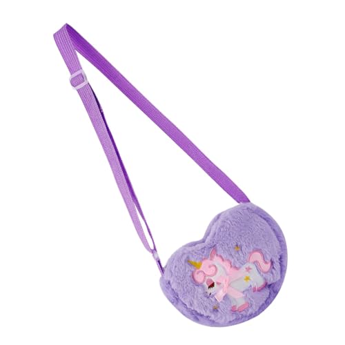 CALLARON 2st Einhorn Umhängetasche Plüschige Umhängetasche Damen Umhängetaschen Umhängetasche Für Damen Cartoon Weiche Tasche Umhängetasche Damen Kleine Violett Geburtstagsgeschenk Niedlich von CALLARON