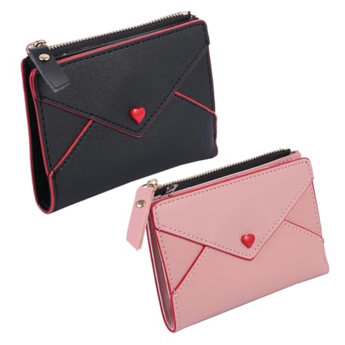 CALLARON 2St Geldbörse süßes Portemonnaie Damen Portemonnaie Brieftasche Damen Wallets Damenhandtasche Clutch für Damen Kartenetui Damen Frauen Kupplung Kartenhalter Pu von CALLARON