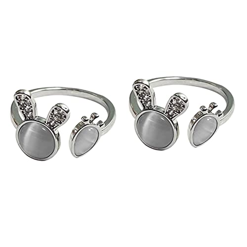 CALLARON Ringe Für Frauen 2St Hasenring Ringschmuck Damenring Schmuck zierlicher Fingerring Ringe verstellbarer Fingerring Ringdekor empfindlich offener Ring Fräulein Kupfer Ringdekoration von CALLARON