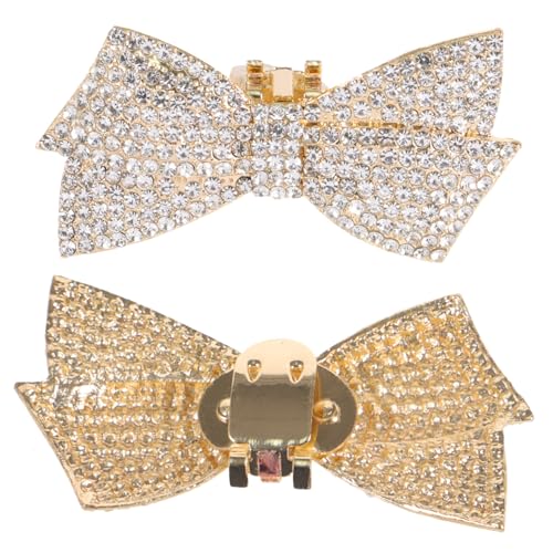 CALLARON 2St High-Heels-Schuhzubehör Bogen Schuhschnalle Schuhanhänger mit Perlenschleife goldene Schleife hochzeitsschmuck hochzeitsschuhe Schuhschmuck Schleife Schuhclip Legierung von CALLARON