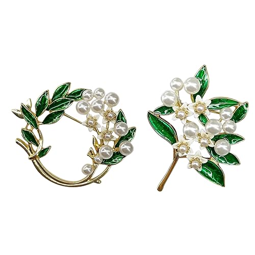 CALLARON 2stücke Perlencorsagen Elegante Blütenbroschen Mit Blumenbouquet-design Für Hochzeiten Und Festliche Anlässe Als Modisches Accessoire Für Damen von CALLARON